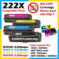 W2220A W2220X BLACK CYAN MAGENTA YELLOW Compatible Laser Toner HP 222A 222X 3203 3203dw MFP 3303 330