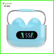 ✙ ╰ ✭ V-POWER VP-B09 Bluetooth Earphone TWS Wireless Earphone Stereo Bass earbud