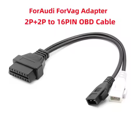 ForVAG Adapter ForAudi 2X2Pin to 16pin Connector Car Diagnostic Cable 2X2Pin To OBD2 16Pin Female Co