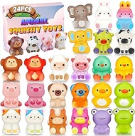 KissFuture Party Favors for Kids 24PCS Animal Squishy Toys,Easter Eggs Fillers,Birthday Goodie Bag Stuffers,Pinata Stuffers,Treasure Box Toys for Boys &amp; Girls,Classroom Prizes for Kids
