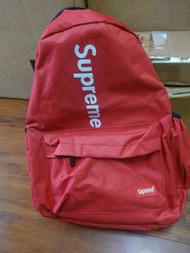 supreme 紅色簡約後背包