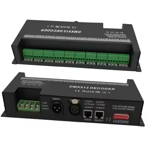 30 Channel RGB Dmx512 Decoder Led Strip Dmx Controller 60A Dmx Dimmer PWM Driver Input DC12-24V 30CH