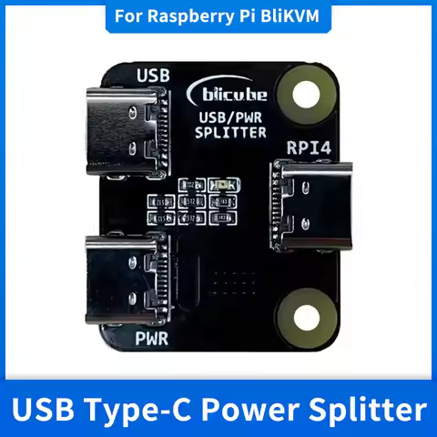 USB Power Splitter for Raspberry Pi Board BliKVM KVM over IP HDMI-Compatible 1 IN 2 CSI Type-C Inter