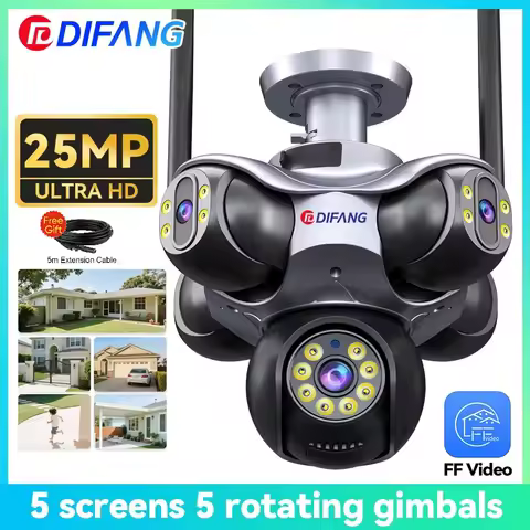 25MP Five Screen WiFi Camera Five Lens CCTV IP Cam 10K 20MP Security IP Camera Video Surveillance 72