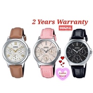 [2YEARS WARRANTY] Casio Ladies LTP-V300L Enticer Youth Multi Hands Leather Watch LTP-V300L-1A LTP-V3