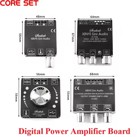 Stereo Digital Power Amplifier Board Bluetooth-compatible XY-C50L Dual Channel 2.0 2.1 BT5.0 Amplifi