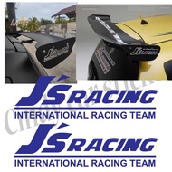 2PCS JS RACING INTERNATIONAL RACING TEAM CAR STICKER GT WING SPOILER HONDA CIVIC CITY JAZZ