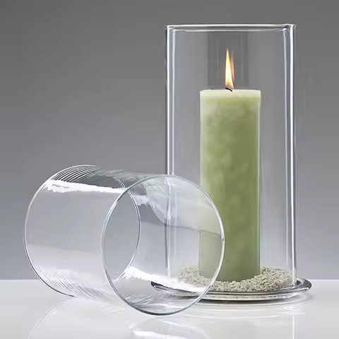 Dia 7cm Clear Glass Candle Holder for Home Decor Handmade Wedding Decoration Candle Holder Romantic 