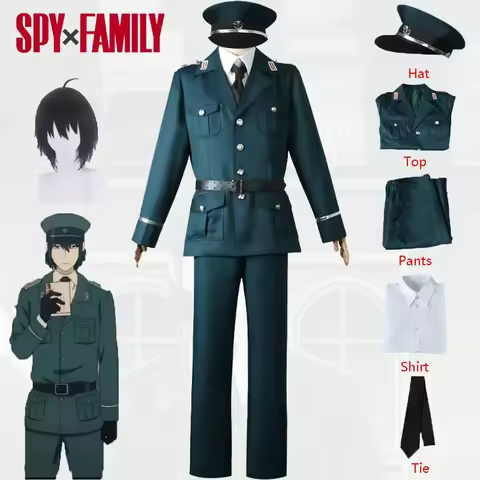 Spy X Family Yuri Briar Cosplay Costume Uniform Green Military Suit Halloween Party Role Play Outfit