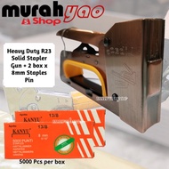 Heavy Duty R23 Solid Stapler Gun Tacker + 2 box 8mm 13/8 Staple Refill 5000pcs/Stapler R23+Pin Ganti