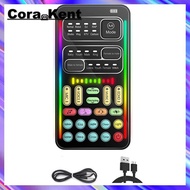 【Cora_Kent】I9 Voice Changer Multiple Audio Effect Bluetooth Live Sound Cards Ultra-Thin Portable Liv