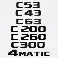 Car 3D ABS Trunk Letters Logo Badge Emblem Decals Sticker For Mercedes Benz C Class C43 C53 C63 C200