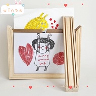 WINTE Photo Frame, Wall Decoration Rotatable Wooden Kids Art Frame, Creative Family Portraits Memori