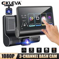 Ekleva 1080P Dash Cam 3 Kênh Phía Trước Bên Trong camera phía sau Ghi Âm 4 "Màn Hình Cảm Ứng Ghi hìn