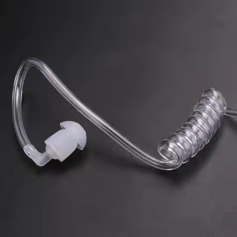 #33Z Consumer Electronics,Tube Earpiece 3.5mm Earphone headset Mono Jack for Walkie-talkie (Black&Wh