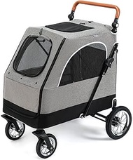 Pet Stroller for Large Medium Dogs Cats Detachable Strolling Cart Pet Carrier with 4 Rubber Wheels B