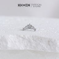 (1 Piece) Large Stone Crown Earrings - Titanium F136 - Earrings store