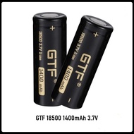 GTF 18500 1400mAh 3.7V  Li-Ion Rechargeable Battery for Flashlight toy electronic product （Flat Head