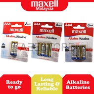 (Original) Maxell AAA 1.5V Long Lasting Alkaline Battery (2pcs/4pcs/8pcs) Card LR03 LR3 Bateri Batte