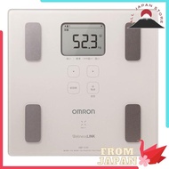 Omron Body Composition Monitor HBF-215F-W White - Slim Design, Flat Display, Large Screen, PC/Smartphone Compatible (Wellness Link Compatible)