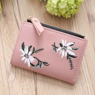 LOCAL SELLER Small Short Wallet Zipper Wallet Pouch Embroidery Floral Wallet