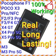 (Support MI Turbo Charge) NEW ORI Stable Battery for XiaomI POCO F1 F2 F3 F4 X3 NFC X4 GT X5 Pro 5G 