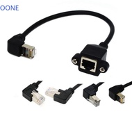 OONE RJ45 Cable Multiple Angles With Ears Hundred Megabytes Male To Female 8Pin RJ45 90 Degree Screw