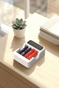 AA/AAA 二合一充電式鋰電池4入+液晶顯示充電器/專用電池收納盒組