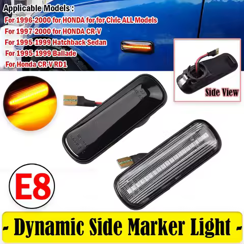 2Pcs Dynamic LED Side Marker Lights Turn Signal Indicator Car Accessories For Honda Civic EK 2/3/4dr