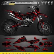 PowerZone Custom Team Graphics Backgrounds Decals Stickers Kit For KTM SX SXF MX 2019-2022 EXC XCW E