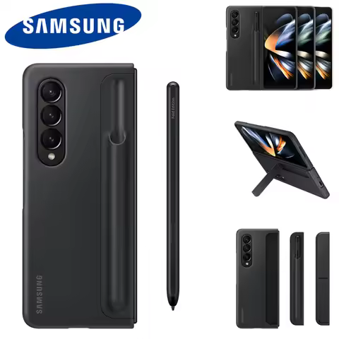 Original Samsung Galaxy Z Fold 4 S Pen Case,Standing Silicone Cover For Z Fold4 Phone With Spen Case