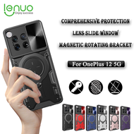 Lenuo Case For OnePlus 12 / OnePlus 12R Cover Camera Protection With Circular Support Black Cover