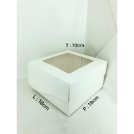 5 PCS WHITE MICA BOX 18X18X10 IVORY LAMINATED 365 GSM