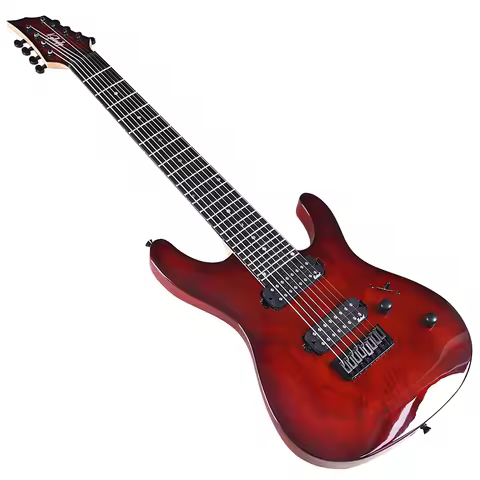 Tree Burl Top 8 String Electric Guitar Okoume Wood Body 39 Inch 7 String 24 Frets Electric Guitarra