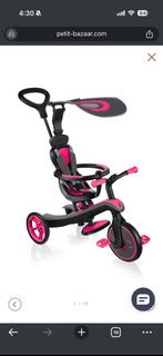Globber 4 合 1 三輪車 Globber Explorer Trike 4-In-1 - Fuchsia Pink (With Headrest) (10M - 5Y)