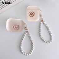 【Yimii.PH】Cute Antique White Double Heart AirPods Case For AirPods 1/2/3/Pro/Pro 2 TPU Soft Cover