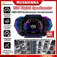 Upgrade🔥 Digital Speed Alarm GPS Speedometer P24 Speed Odometer Mileage OBD+GPS HUD Head Up Display 