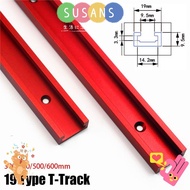 SUSANS 1Pcs T-Track, Aluminium Alloy Slide Guide Rail T-Slot Track, 300-600mm 19 Type 19x9.5mm T Sli