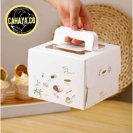 6x6x5inch Nordic Cake Box CakeBox with handle &amp;  free cake board dessert packaging 5pcs
