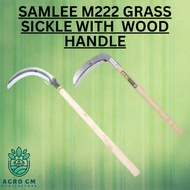 SAMLEE M222 GRASS SICKLE WITH WOOD HANDLE SABIT RUMPUT DENGAN BATANG