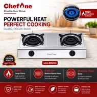 ChefOne 4.8kW+4.8kW Large Flame Stainless Steel Double Burner Gas Stove UGS-8052SG