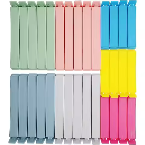 32 PCS Plastic Chip Clips Curved Air-Tight Sealing Bag Clips for Food Multi-Purpose Kitchen Home Off