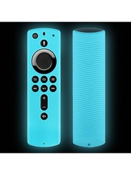 專為fire Tv Stick 4k Alexa語音遙控器第二代和2018年之後發布的版本設計的遙控器套,閃亮藍色