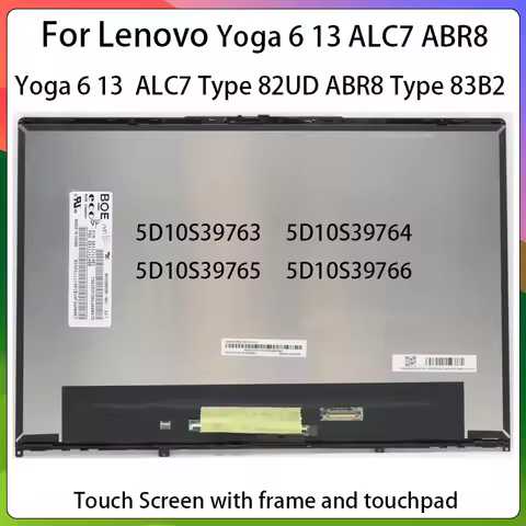 For Lenovo Yoga 6 13ALC7 6 13ABR8 Type 82UD 83B2 Laptop LCD Touch Screen Assembly Display Panel 5D10