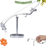 KEATHS Kinetic Fishing Sculpture, Gift Handmade The Fisherman Balancing Sculpture, Creative Metal De