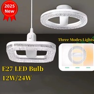 E27 UFO Led Bulb Crystal LED Ceiling Light Super Bright 18W/24W Adjustment 3-Speeds Led Bulb Light f
