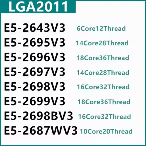 E5-2643V3 E5-2695V3 E5-2696V3 E5-2697V3 E5-2698V3 E5-2699V3 E5-2698BV3 E5-2687WV3