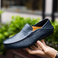 ฤดูร้อนแฟชั่นรองเท้าโลฟเฟอร์ผู้ชายรองเท้าหนังแท้สำหรับผู้ชาย, รองเท้าหนังนิ่มเบาระบายอากาศได้ดีรองเท้าแบบสวมบนเรือ