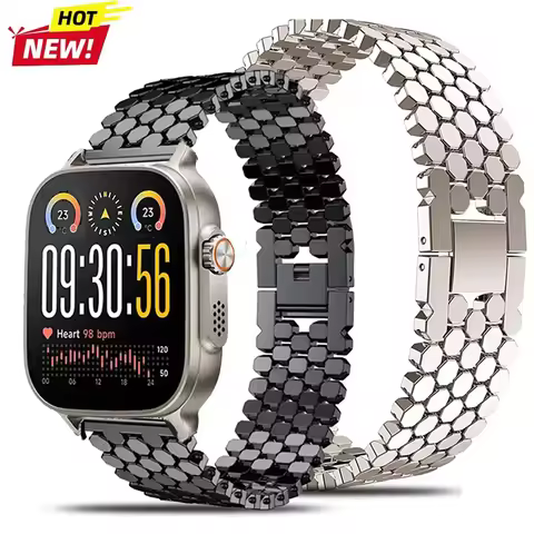 Metal Band Bracelet Correa For Realme Watch 5 Stainless Steel Fish Scale Watchband For Realme Watch 