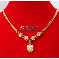 [VJ]Cop916 Necklace “Choker” 999.9 Gold Plated L:35cm/45cm {Rantai Leher N49}